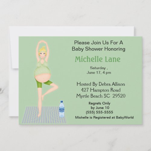 Yoga Mom Baby Shower  Invitation