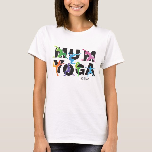 Yoga Mom Meditation Hobby Cute Mom T-Shirt (Front)