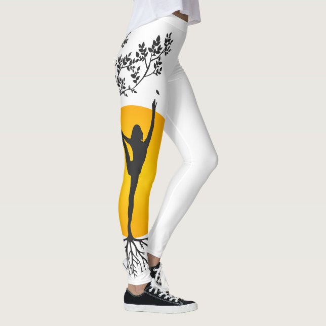 Yoga Mom Tree of Life Sun Silhouette Leggings (Right)