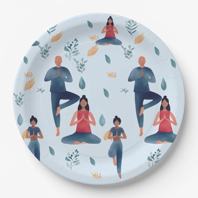 Yoga Mood  Paper Plates (Front)