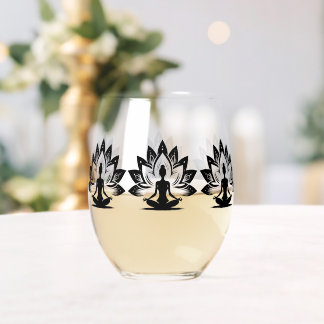 Yoga Mood Stemless Wine Glass
