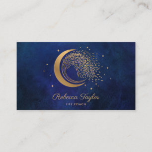 yoga moon trendy life coach WILLOW Wtree gold Bus Business Card