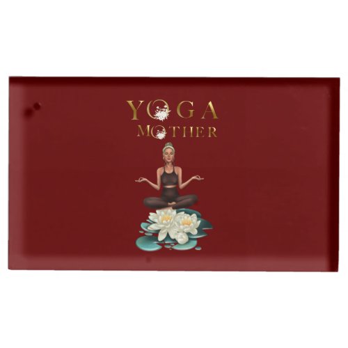Yoga Mother with white water lily       Place Card Holder