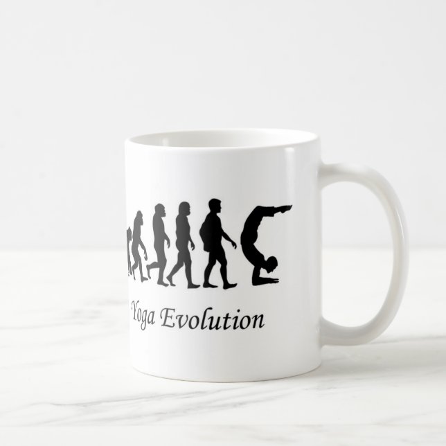 Yoga mug "Yoga Evolution" humor (Right)