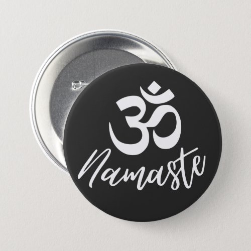 Yoga _ Namaste and OM Sanskrit symbol Button