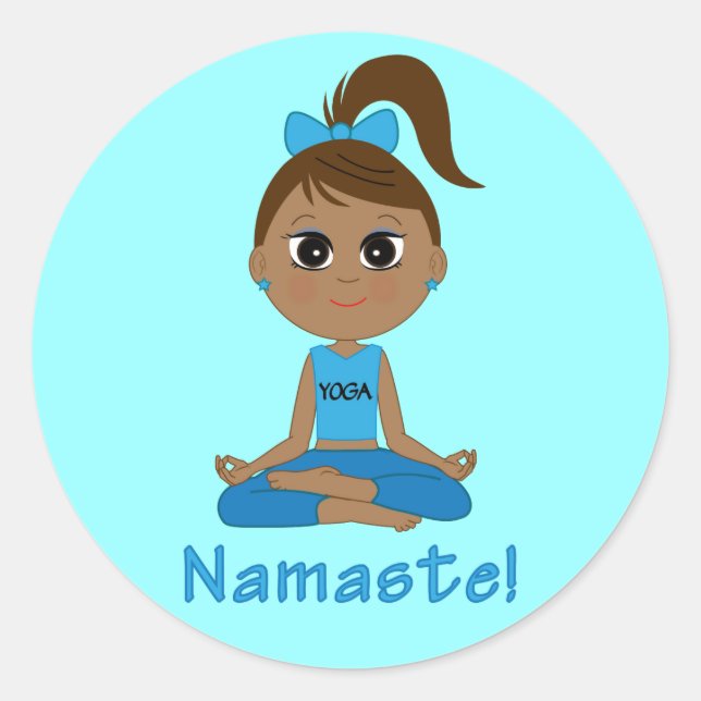 Yoga Namaste Classic Round Sticker (Front)