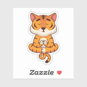 YOGA NAMASTE CUTE LION STICKER