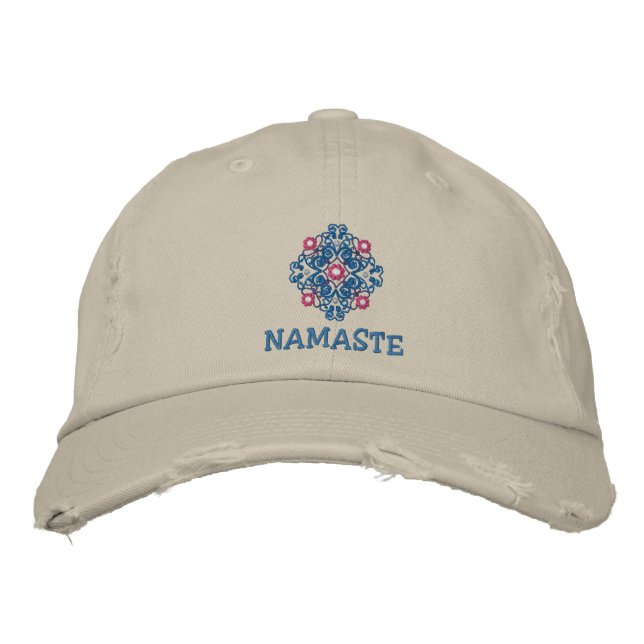 Yoga Namaste Embroidered Cap (Front)