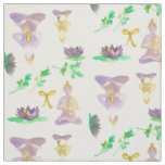 Yoga Namaste Meditation Purple Lotus Flowers  Fabric