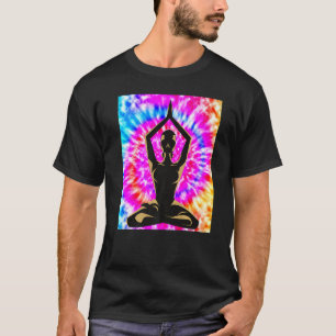 Yoga Namaste Moon Tie Die Buddha Pose   T-Shirt