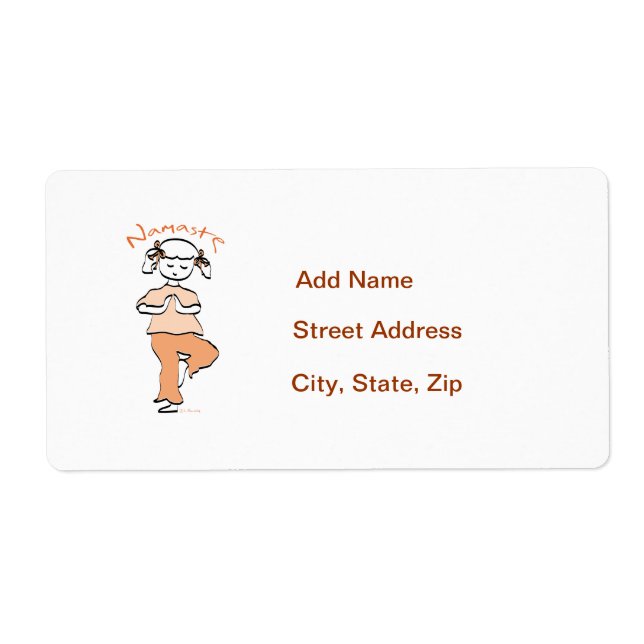 Yoga Namaste Young Girl Label (Front)