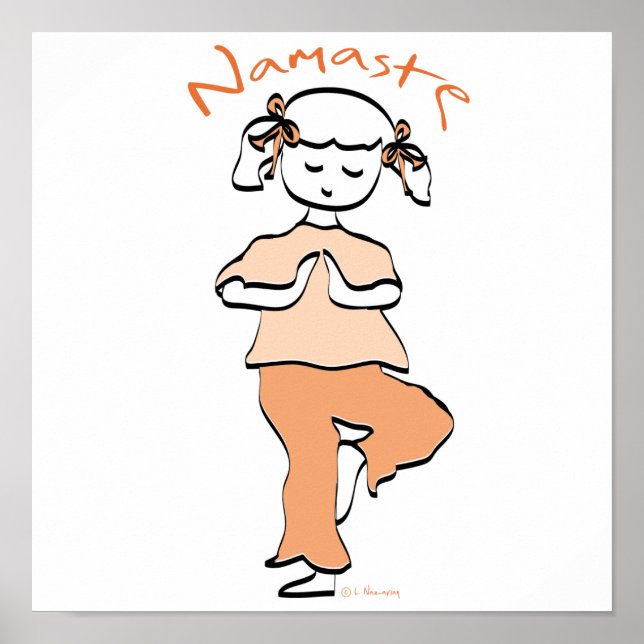 Yoga Namaste Young Girl Poster (Front)
