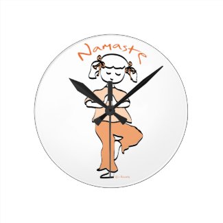 Yoga girl wall clock