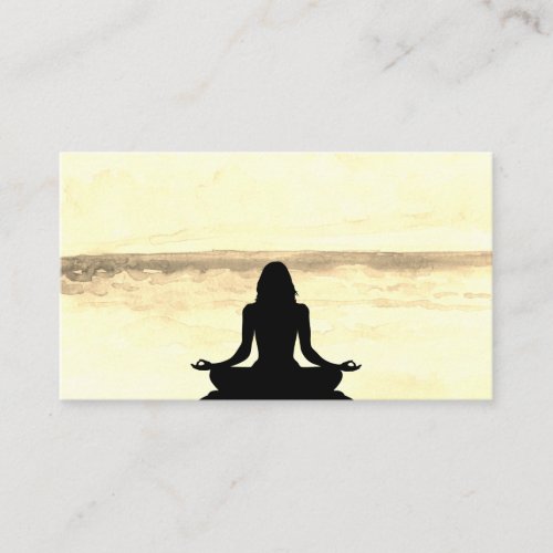   Yoga Ocean Beach Mindfulness Meditation Sea Business Card