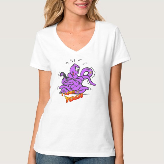 Yoga Octopus in a Knot Womens T-shirt