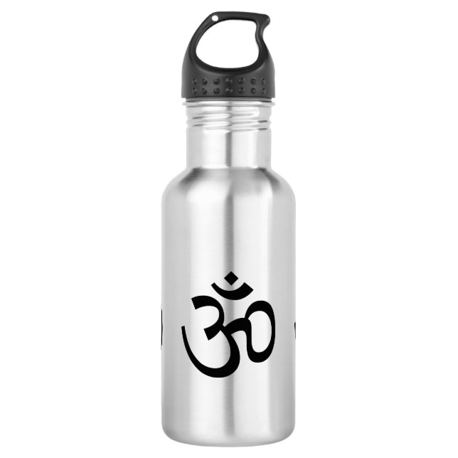 Yoga, Om Aum Icon, Hinduism Symbol,  Stainless Steel Water Bottle (Front)