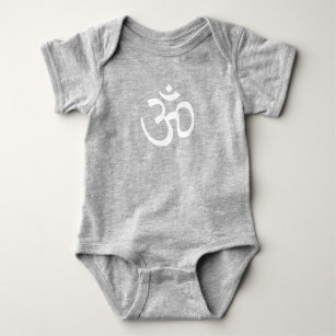 Body bébé personnalisé Om aum sanskrit design-2 avec prénom en coton