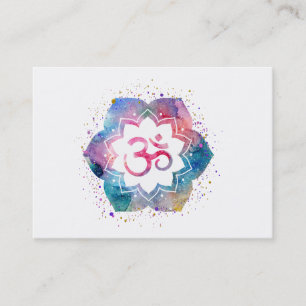 *~* Yoga Om Aum Lotus Flower Artistic Business Card