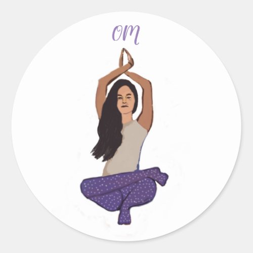 Yoga OM Classic Round Sticker Glossy Classic Round Sticker