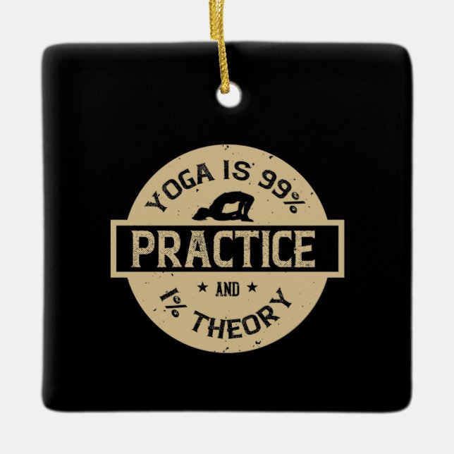 Yoga, Om, Fear, Workout, Meditation, Teacher, Ceramic Ornament (Front)