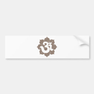 Yoga Om in Lotus brown gray Bumper Sticker