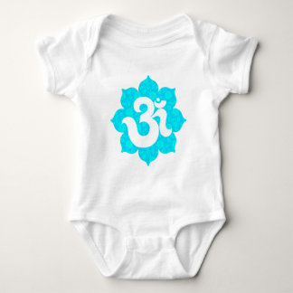Yoga Om in Lotus light blue Baby Bodysuit