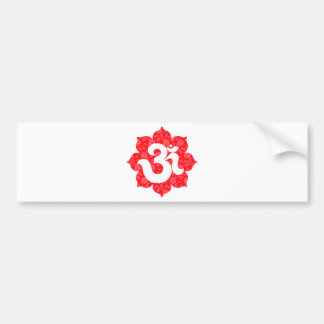 Yoga Om in Lotus Red Bumper Sticker