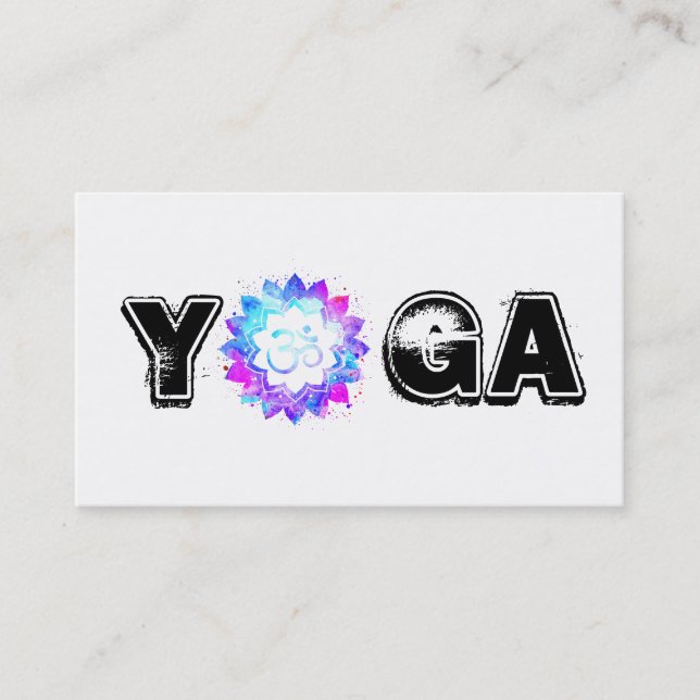 *~* Yoga OM  Mandala Teacher  Instructor Lotus Business Card (Front)
