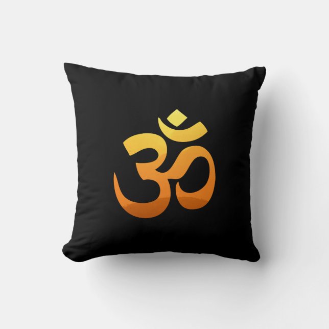 Yoga Om Mantra Symbol Asana Relax Meditation Throw Pillow (Front)