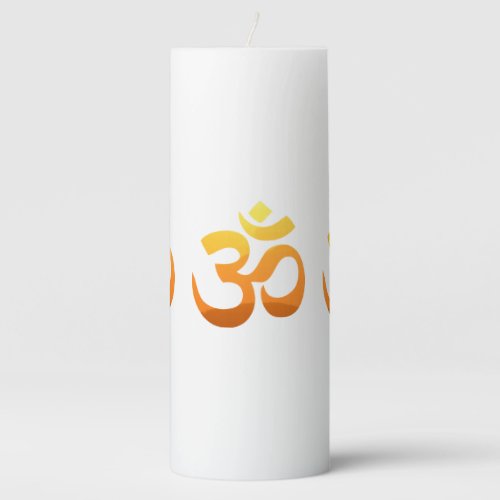 Yoga Om Mantra Symbol Gold Sun Asana Meditation Pillar Candle