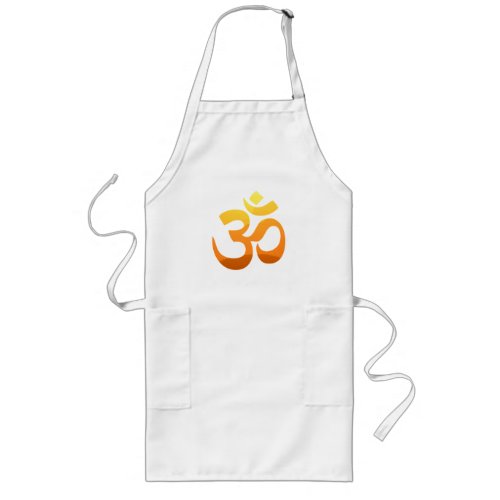 Yoga Om Mantra Symbol Gold Sun Asana Relax Long Apron