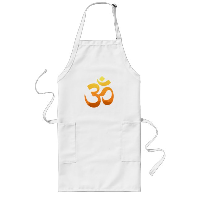 Yoga Om Mantra Symbol Gold Sun Asana Relax Long Apron (Front)