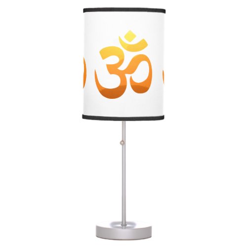 Yoga Om Mantra Symbol Gold Sun Meditation Table Lamp