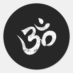 Yoga Om Spiritual Symbol Aum Meditation Ohm Classic Round Sticker