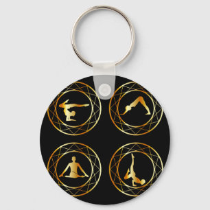 Yoga or gymnast silhouette keychain