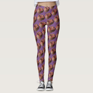 Yoga Pants Chocolate Sprinkle Donut Pattern