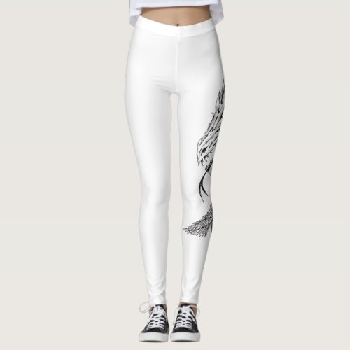 Yoga Pants with Dragon Motif