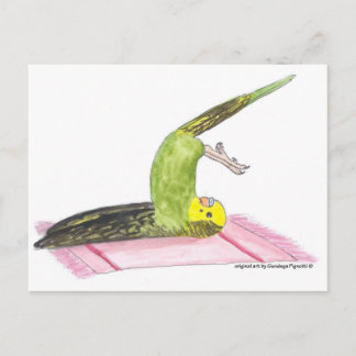 Yoga Parakeet Plow pose Postcard