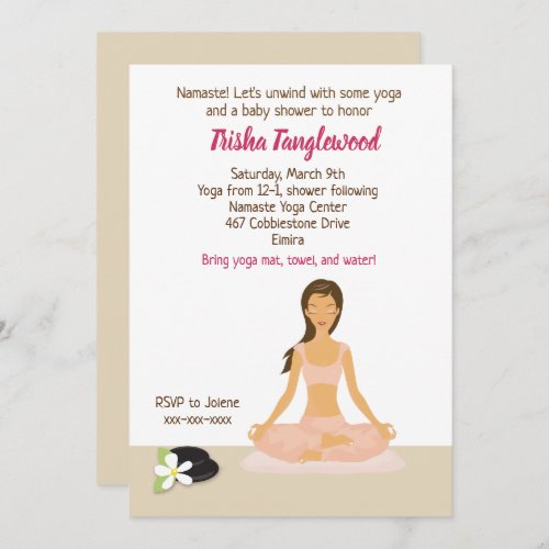 Yoga Party Baby Shower Invitations