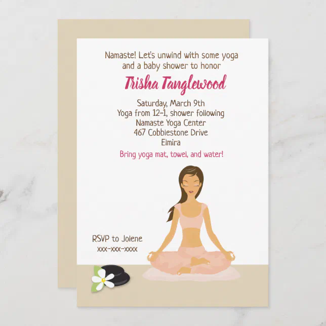 Yoga Party Baby Shower Invitations | Zazzle