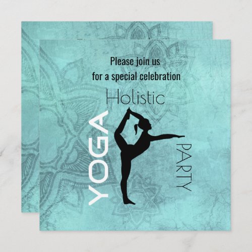 Yoga Party with Yoga Pose on Lotus Background Invitation