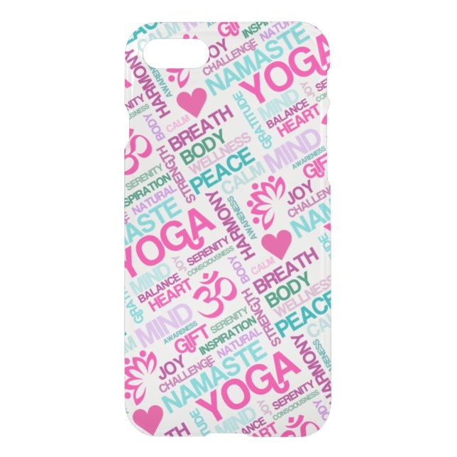 Yoga Peace and Harmony Word Cloud Uncommon iPhone Case (Back)