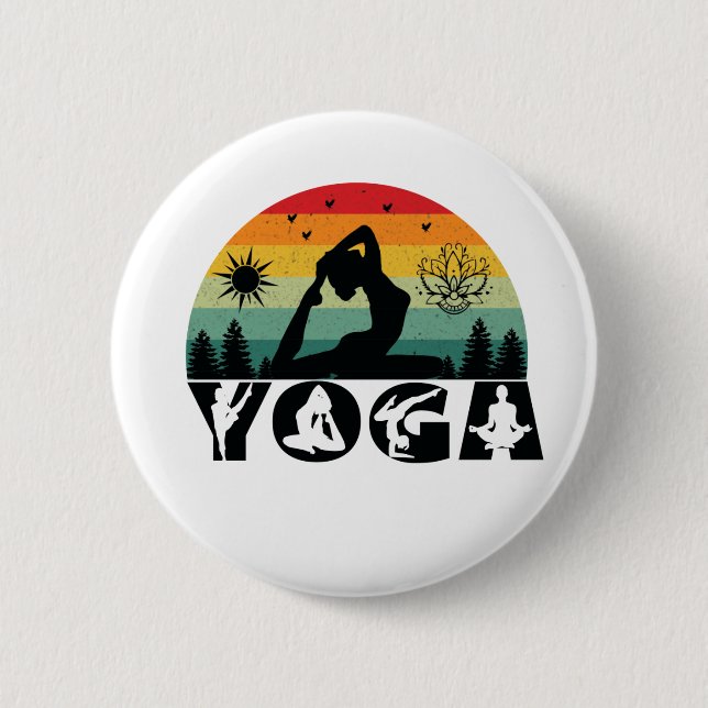 Yoga - Peace, Love & Light  Button (Front)