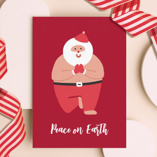 Yoga Peace on Earth Santa Holiday Card