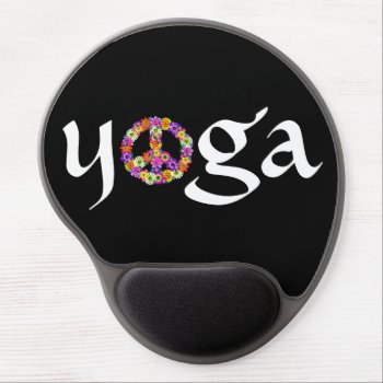 Yoga Peace Sign Floral Gel Mouse Pad by Mistflower at Zazzle