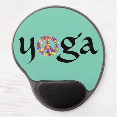 Yoga Peace Sign Floral Gel Mouse Pad