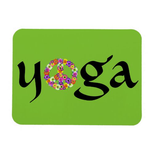 Yoga Peace Sign Floral Magnet