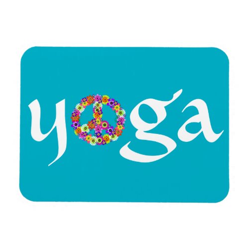 Yoga Peace Sign Floral Magnet