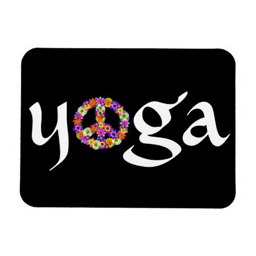 Yoga Peace Sign Floral Magnet