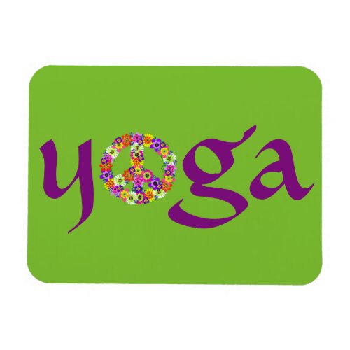 Yoga Peace Sign Floral Magnet